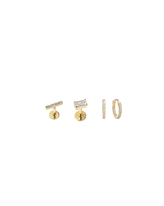 Labret and Huggie Kit - Gold i gruppen Shop / Örhängen hos ANI (ANI_SET_046)