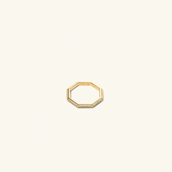 Pavé Triangle Octagon Ring Gold i gruppen Shop / Ringar hos ANI (ANI_VA_021)
