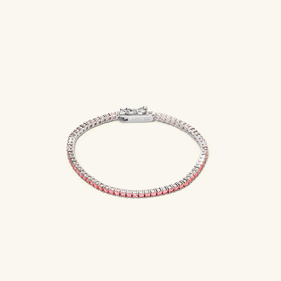 Tennis Bracelet Pink Silver i gruppen Shop / Armband hos ANI (ANI_VA_026)