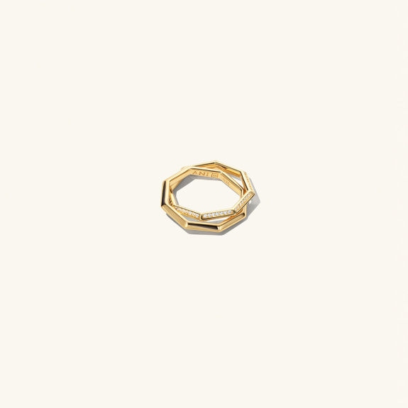 Double Octagon Ring Gold i gruppen Shop / Ringar hos ANI (ANI_VA_031)